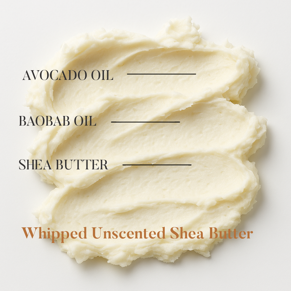 Unscented - Whipped African Shea Butter - Rich and Creamy Moisturizer for All Skin Types
