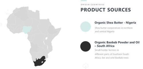 Baobab sourcing map and partner communities